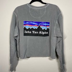 Comfort Colors ZTA Zeta Tau Alpha Cropped Crewneck